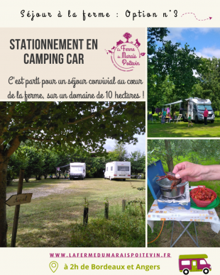Vacances2025 LaFermeduMaraisPoitevin aire camping car
