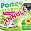 Annulation des Portes ouvertes - le 26 avril 2020